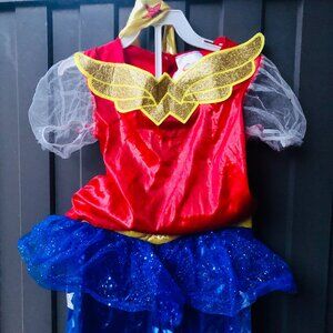 DC Super Hero Girls Wonder Woman Costume Set Girls Size 4-6X Jakks Pacific 2017